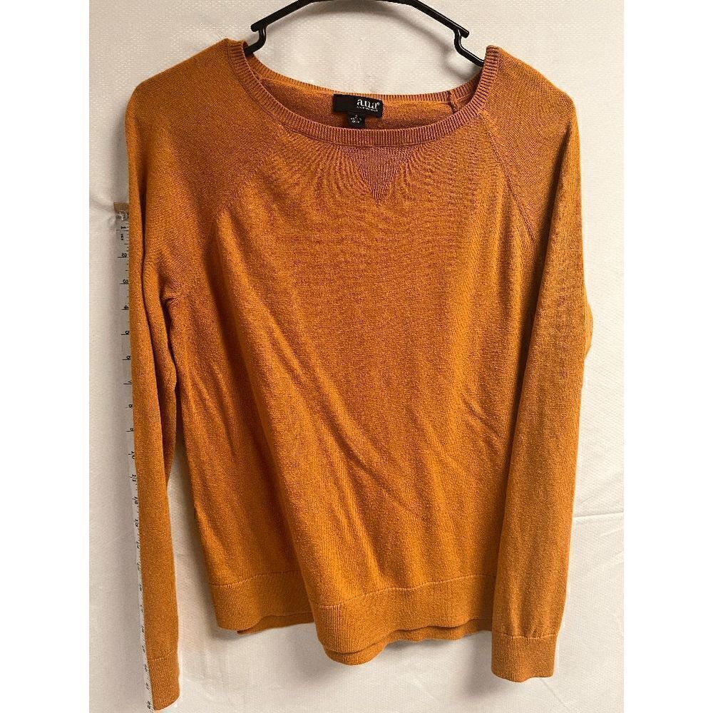 A.N.A Womens Pullover Crew neck Stretch Casual Sweater Mustard Size Small